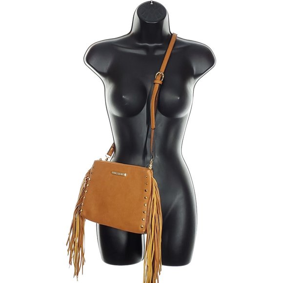 POPPIES & PEONIES Fringe Crossbody Bag Hippie Boho - Picture 2 of 8